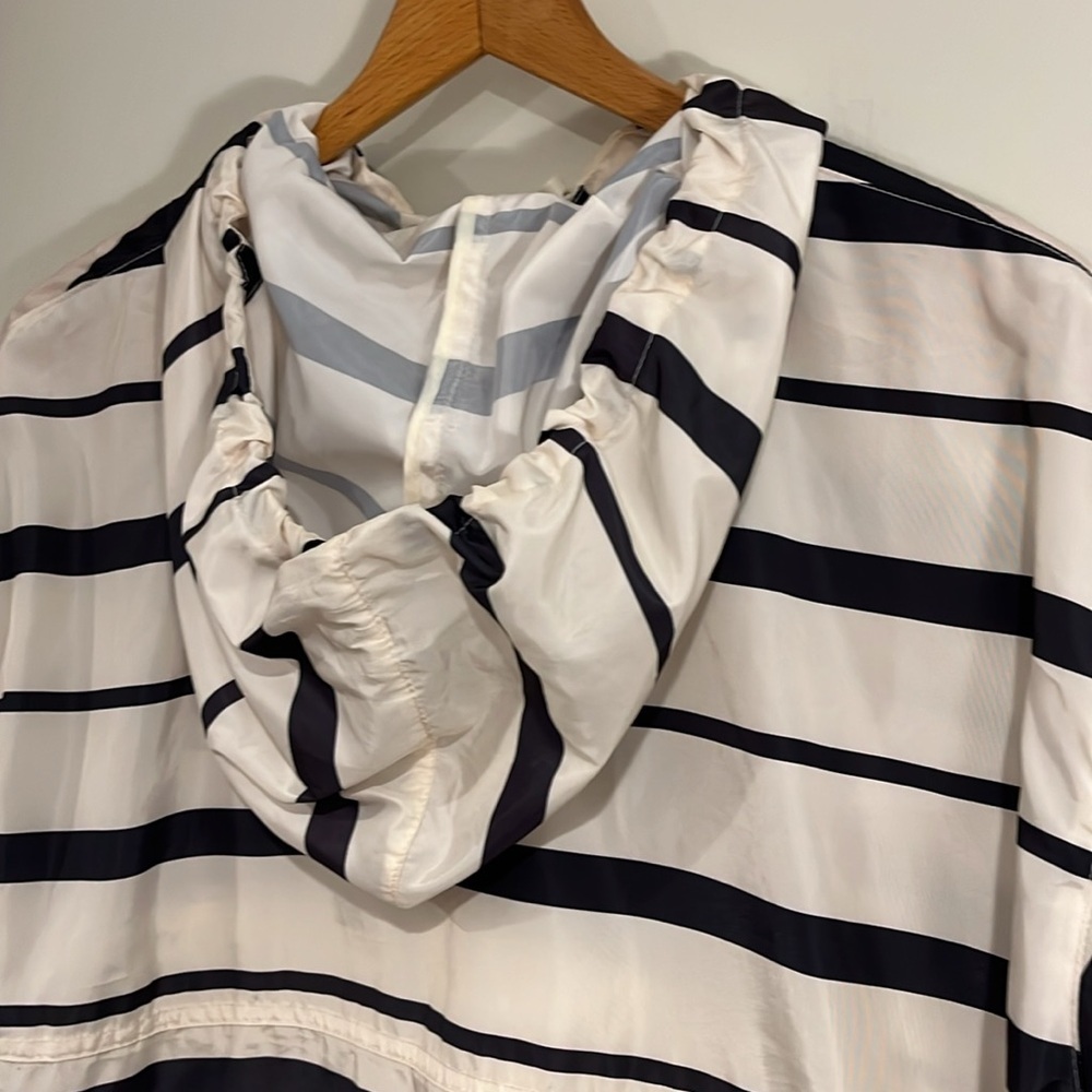 Thread & Supply Hooded Pullover Windbreaker Anorak Jacket Striped Cinch Waist - Picture 6 of 10
